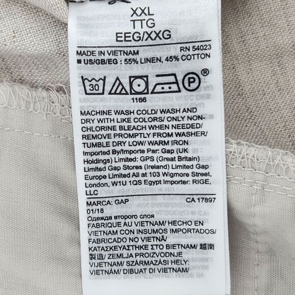 Gap Shorts Size XXL WomensFlax Beige Pull On Linen Utility High Waist Drawstring - Picture 7 of 7